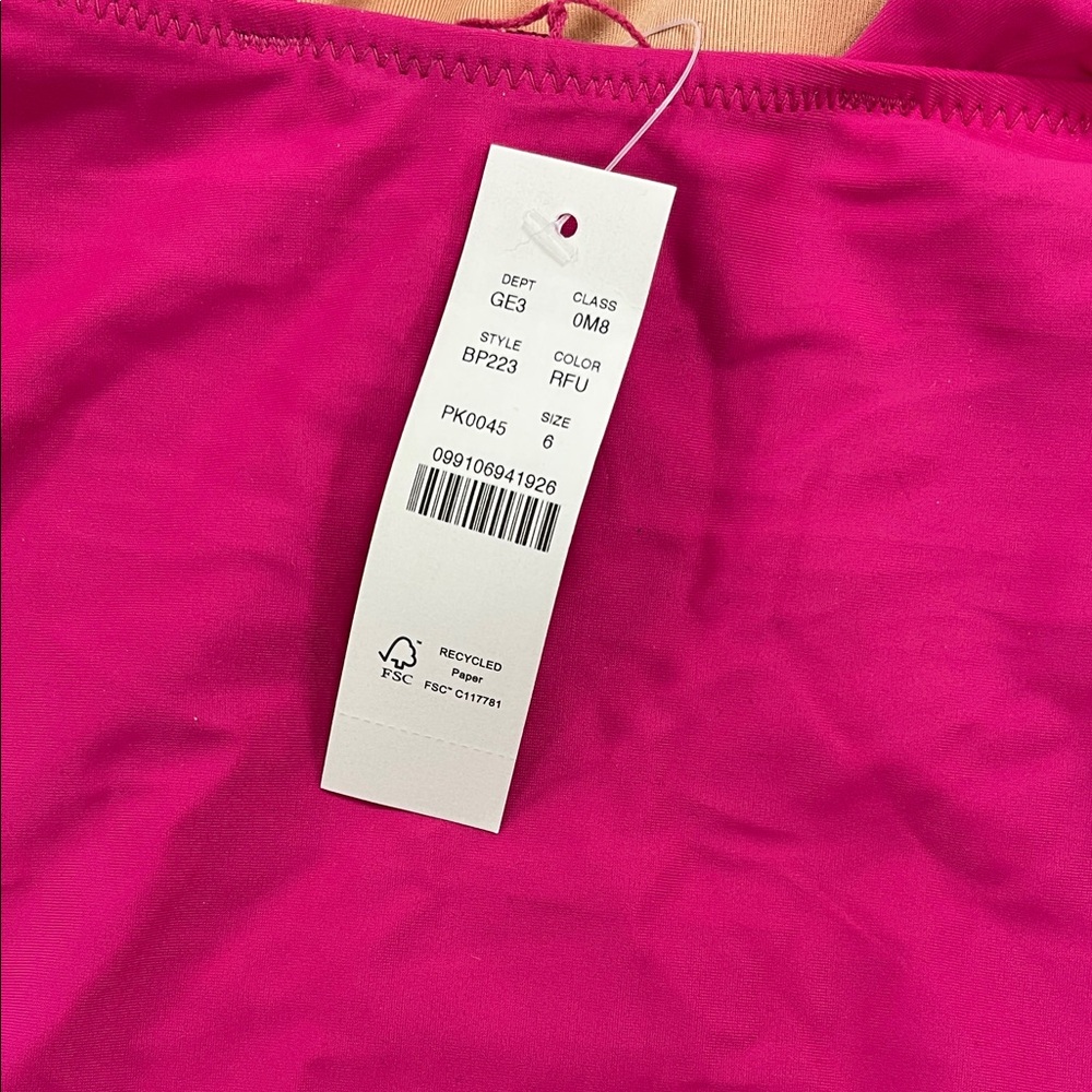 J. Crew Bright Fuchsia Ruffle One-Piece Swimsuit - Picture 2 of 4